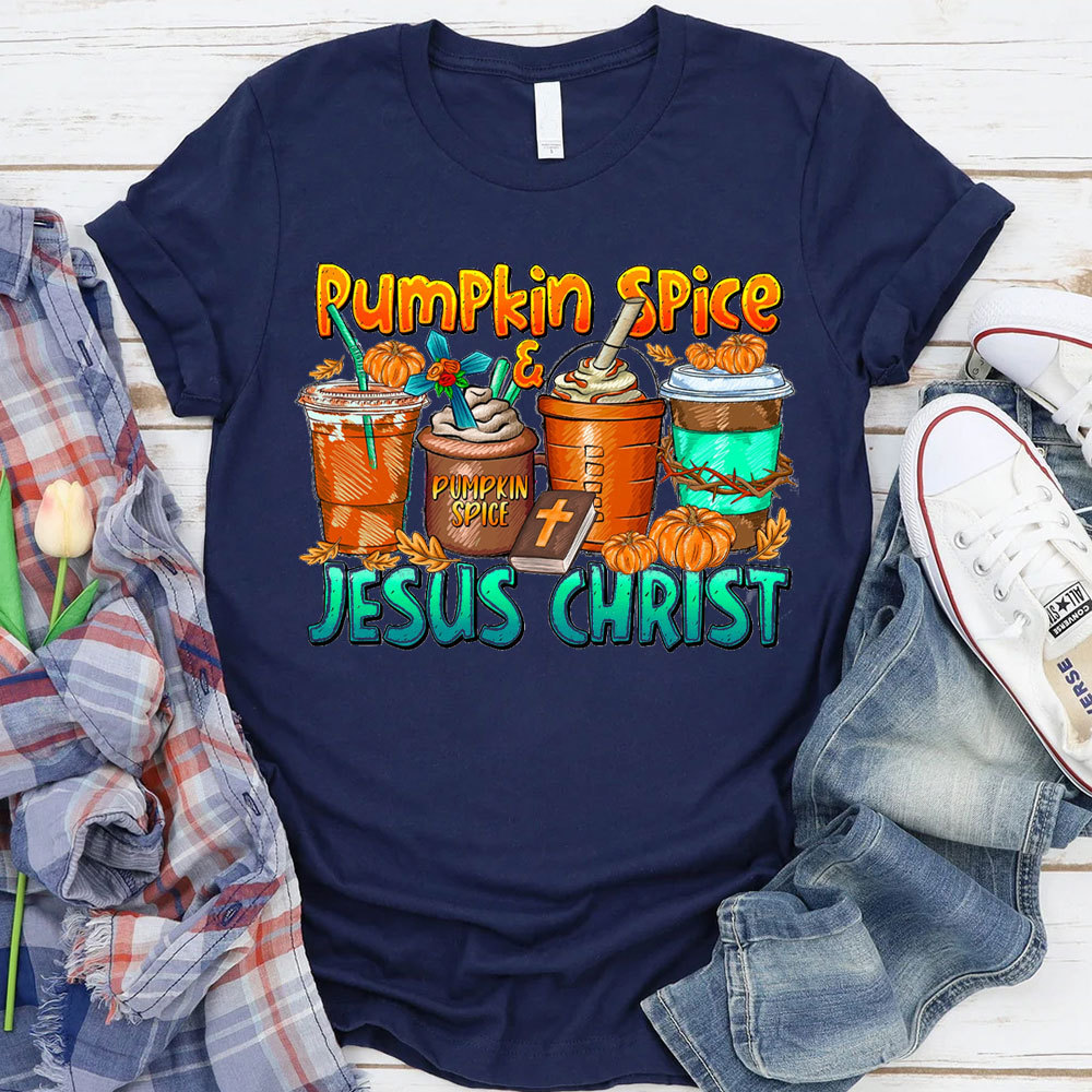 Pumpkin Spice Cross Christian T-Shirt