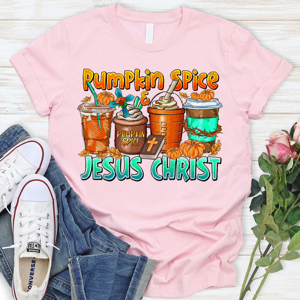 Pumpkin Spice Cross Christian T-Shirt