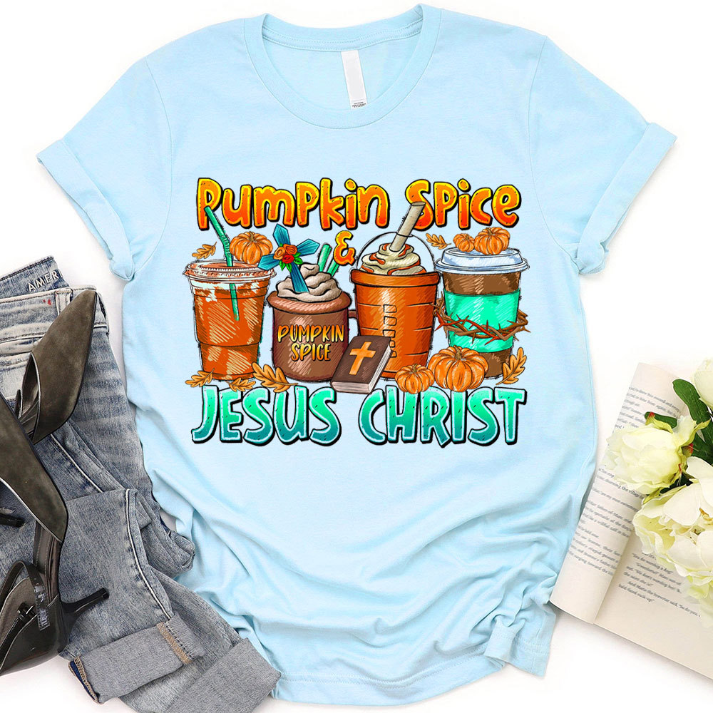 Pumpkin Spice Cross Christian T-Shirt