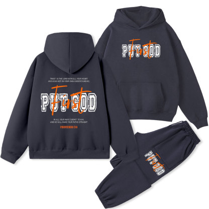 Put God First Christian Fleece Hoodie Set