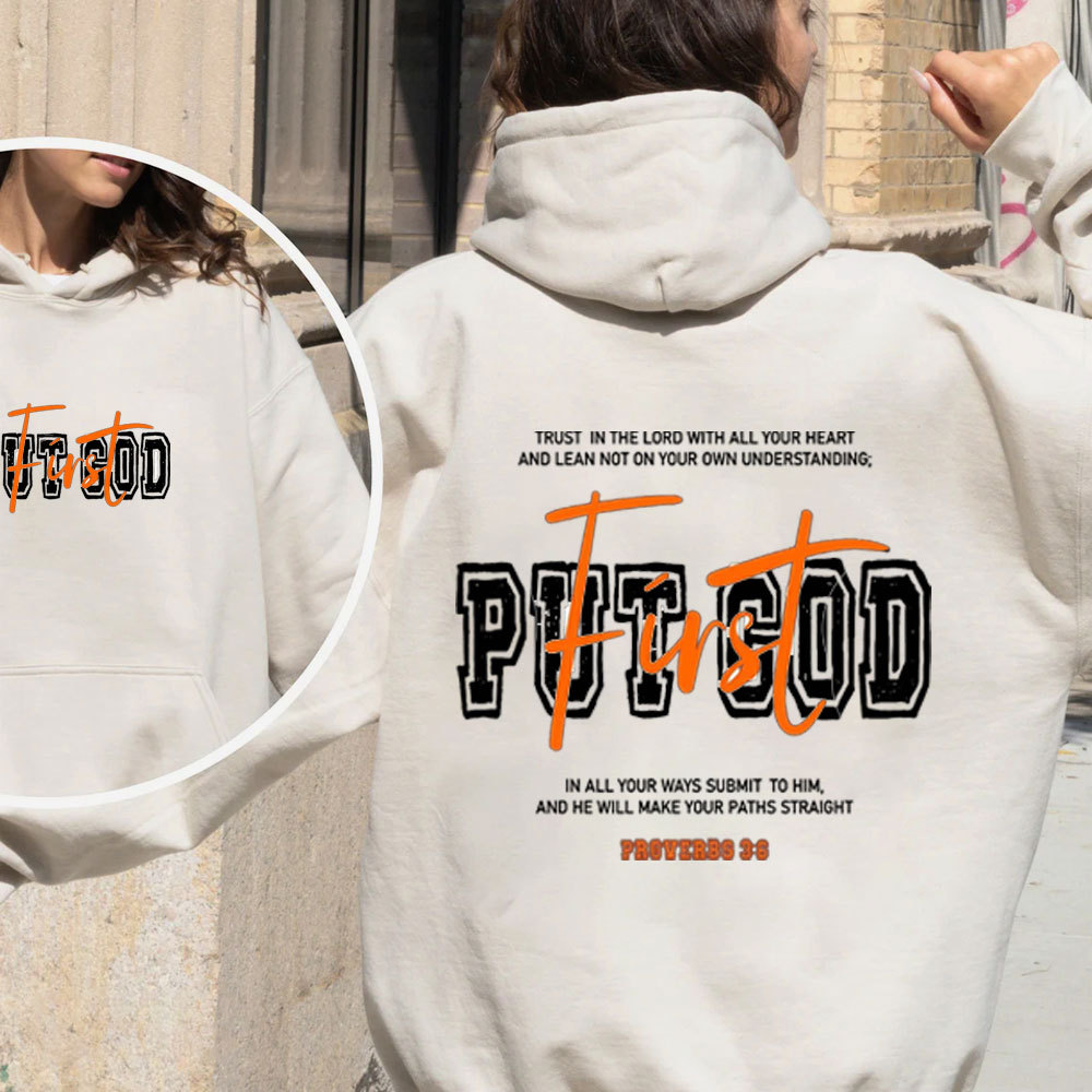 Put God First Christian Fleece Hoodie Set