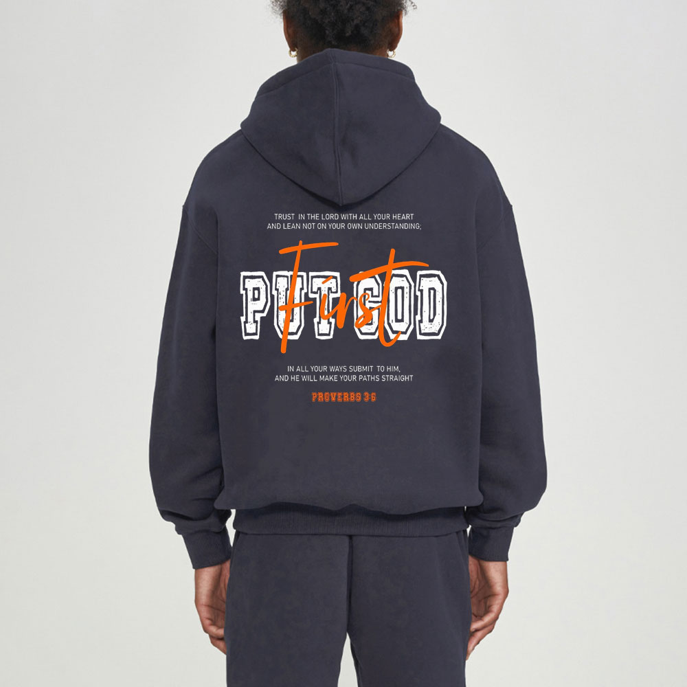 Put God First Christian Fleece Hoodie Set
