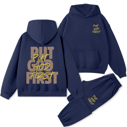Put God First Christian Premium Fleece Hoodie Set
