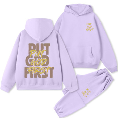 Put God First Christian Premium Fleece Hoodie Set