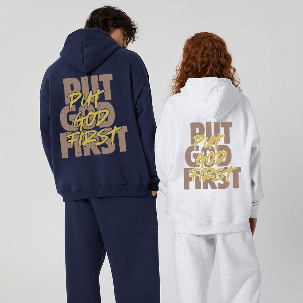 Put God First Christian Premium Fleece Hoodie Set