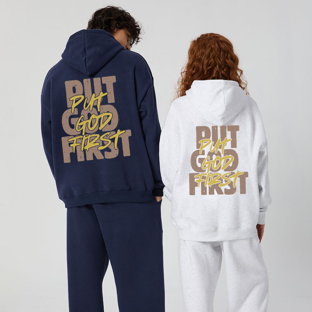 Put God First Christian Premium Fleece Hoodie Set