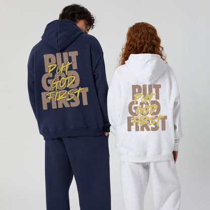 Put God First Christian Premium Fleece Hoodie Set