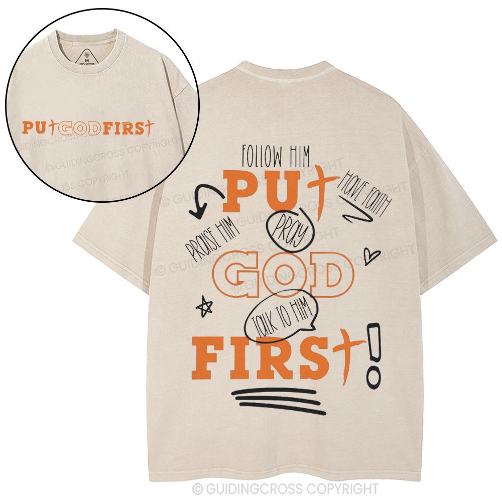 Put God First Christina Washed T-Shirt
