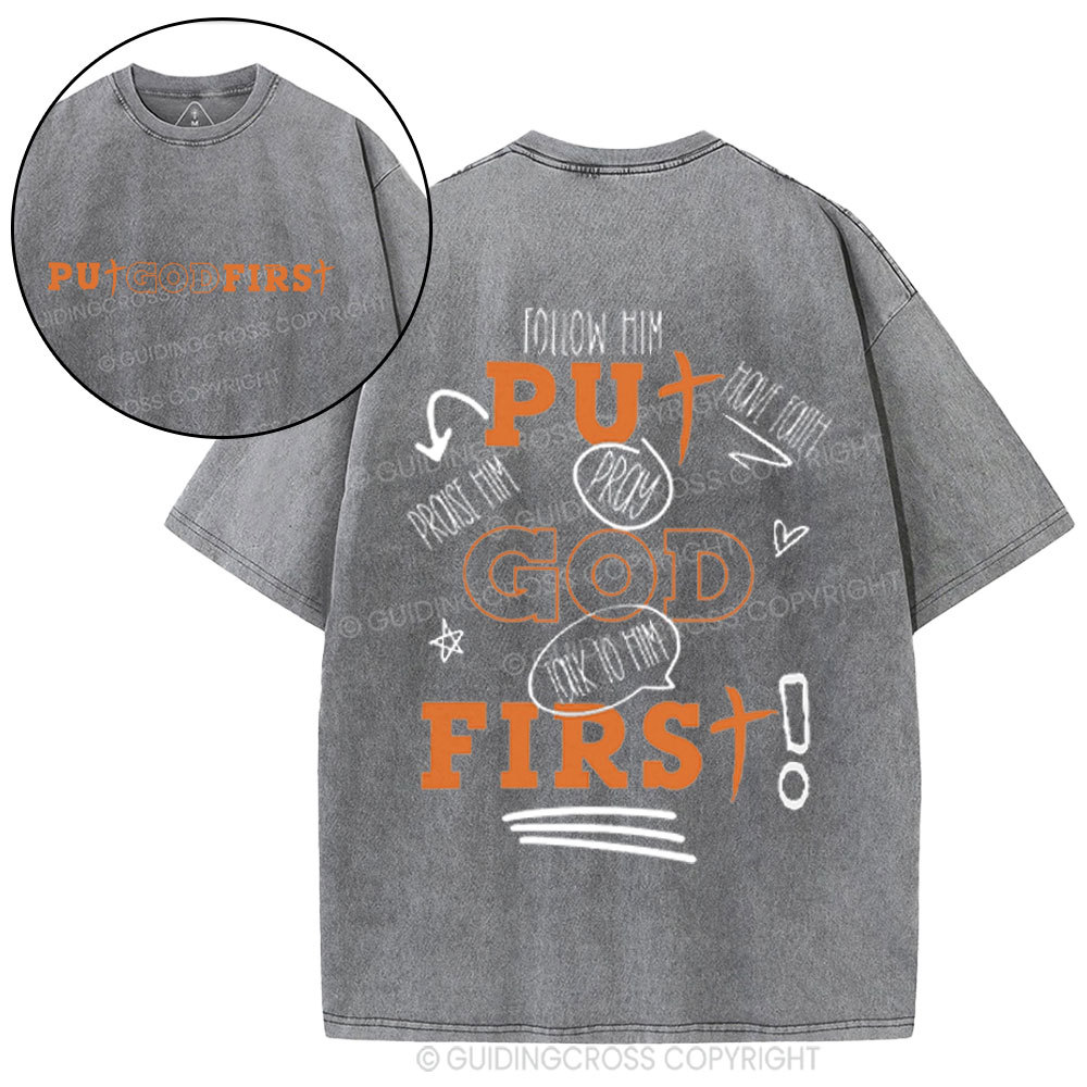 Put God First Christina Washed T-Shirt
