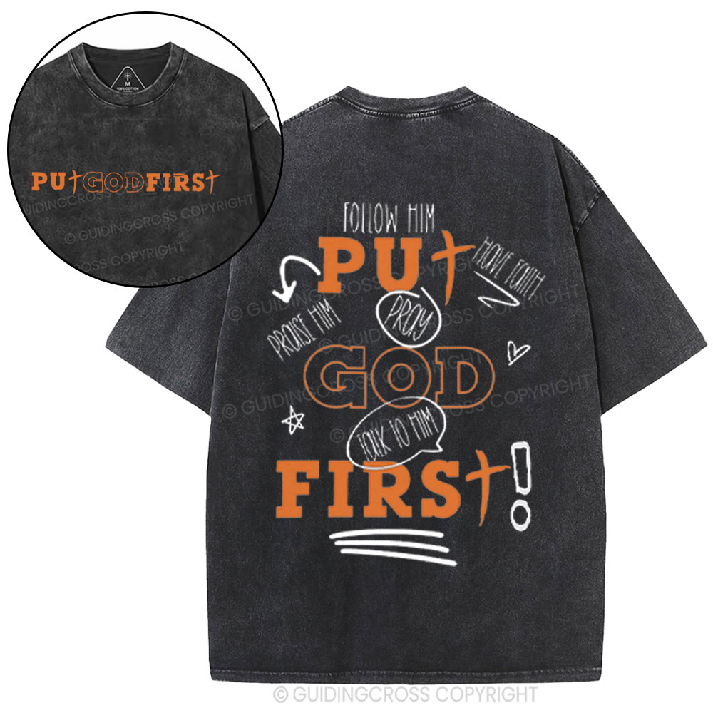 Put God First Christina Washed T-Shirt