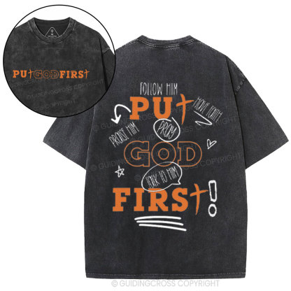 Put God First Christina Washed T-Shirt