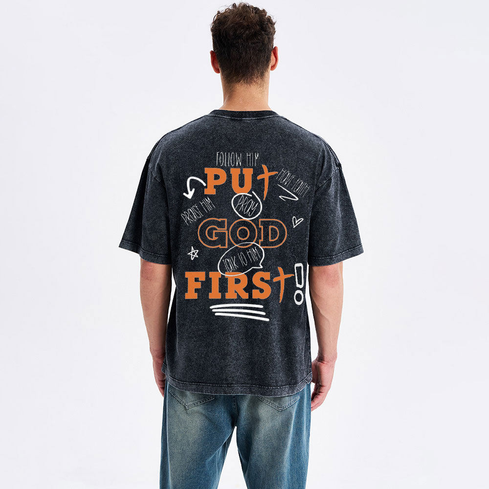 Put God First Christina Washed T-Shirt