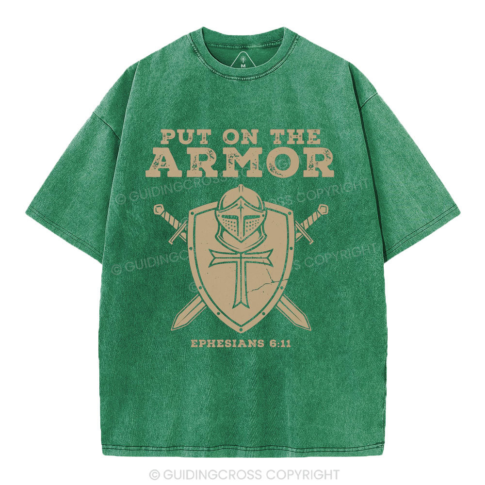 Put On The Armor Christian Washed T-Shirt