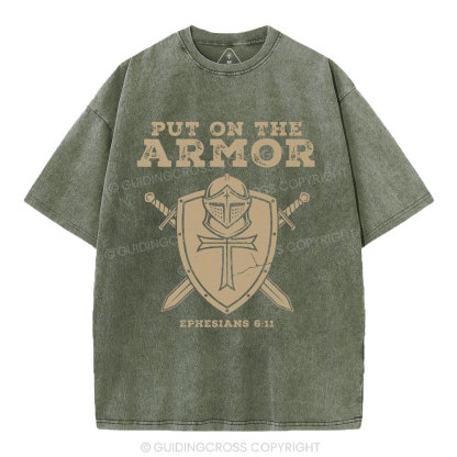 Put On The Armor Christian Washed T-Shirt