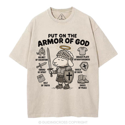 Put On The Armor Of God Christian Washed T-Shirt
