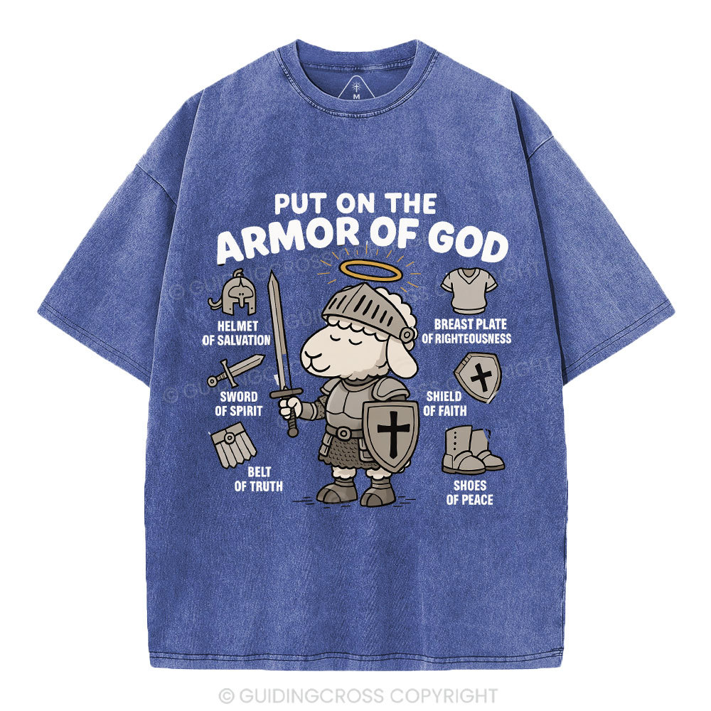 Put On The Armor Of God Christian Washed T-Shirt