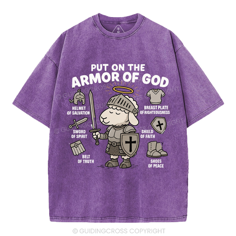 Put On The Armor Of God Christian Washed T-Shirt