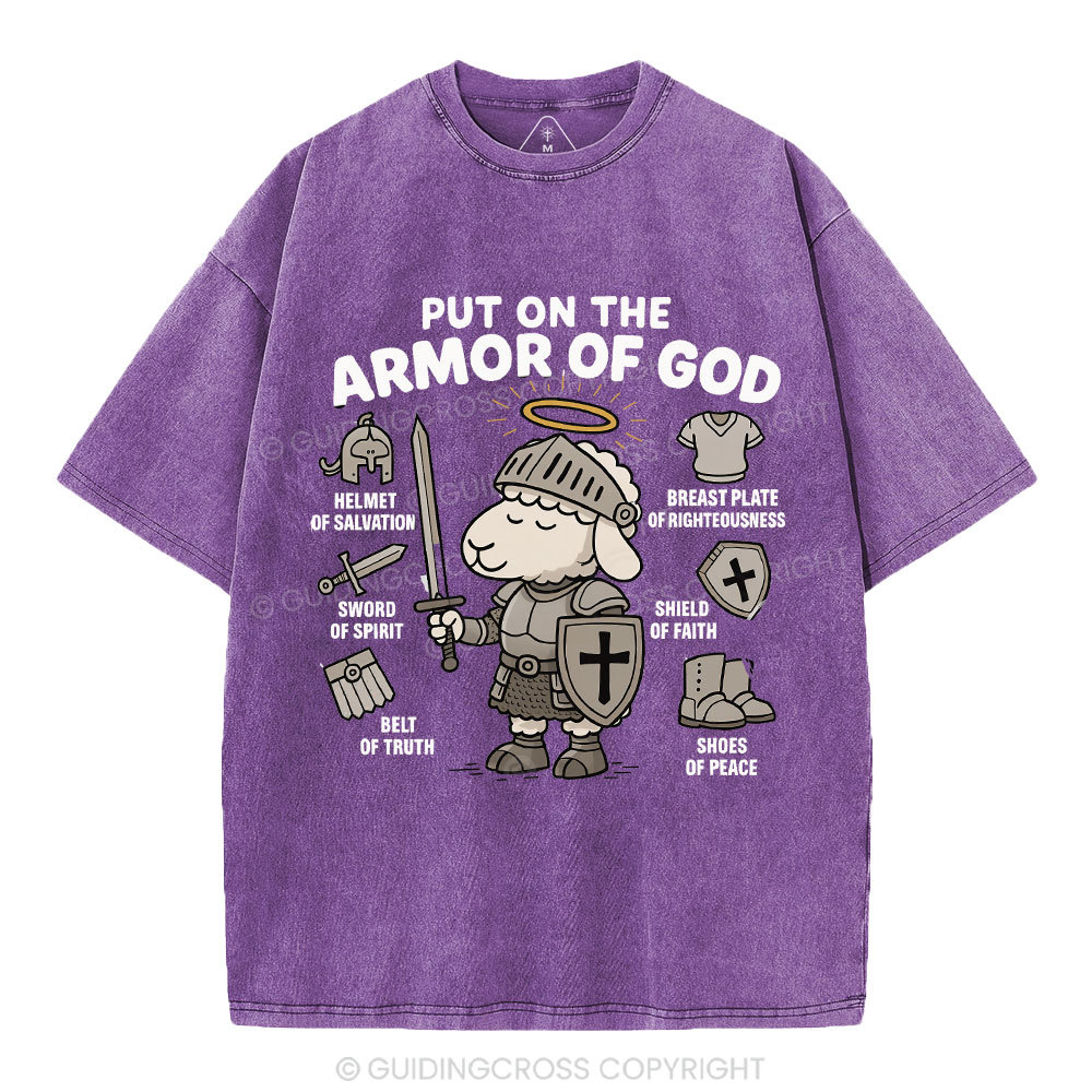 Put On The Armor Of God Christian Washed T-Shirt
