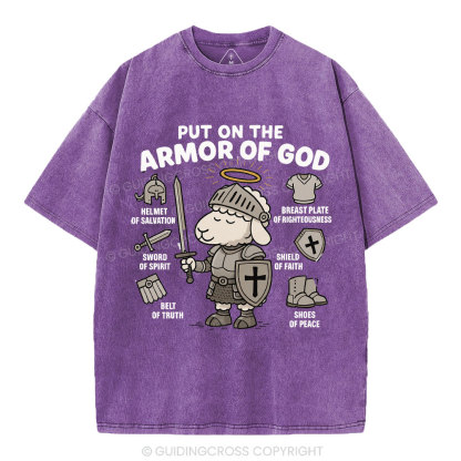 Put On The Armor Of God Christian Washed T-Shirt