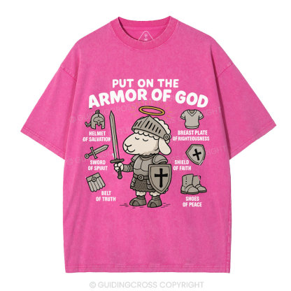 Put On The Armor Of God Christian Washed T-Shirt