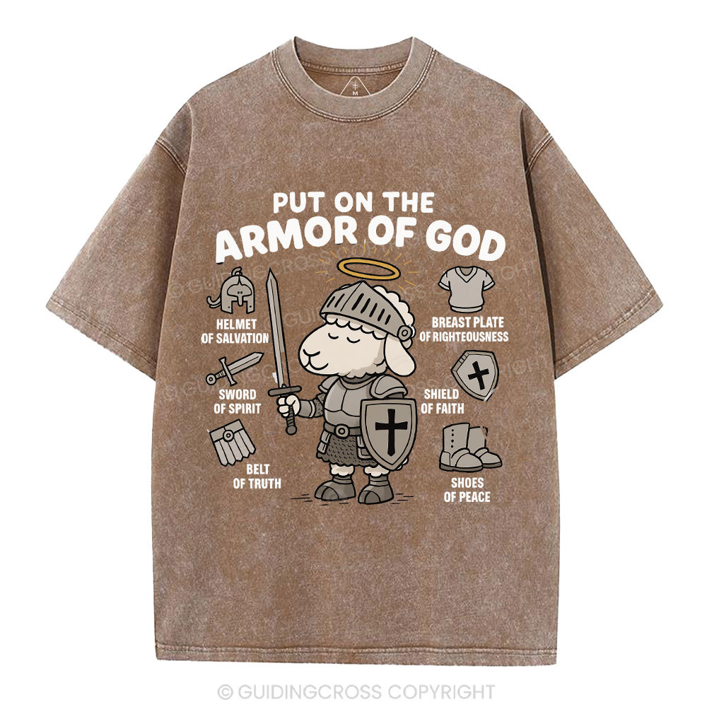Put On The Armor Of God Christian Washed T-Shirt