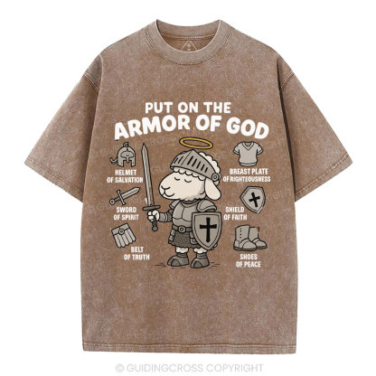 Put On The Armor Of God Christian Washed T-Shirt