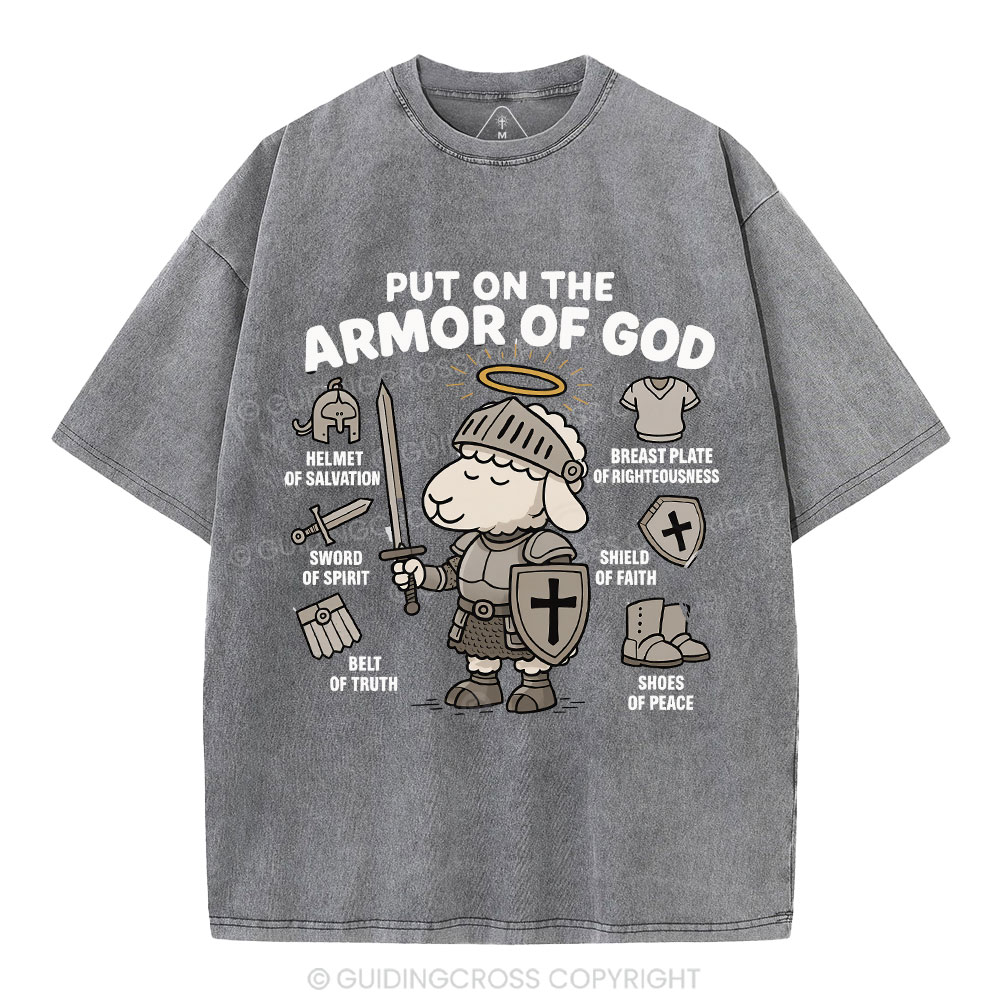 Put On The Armor Of God Christian Washed T-Shirt