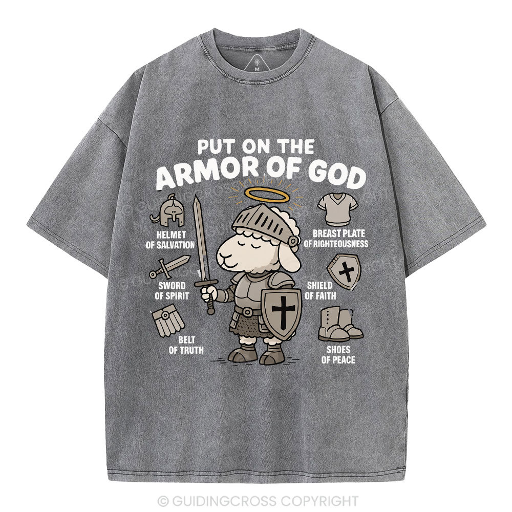 Put On The Armor Of God Christian Washed T-Shirt