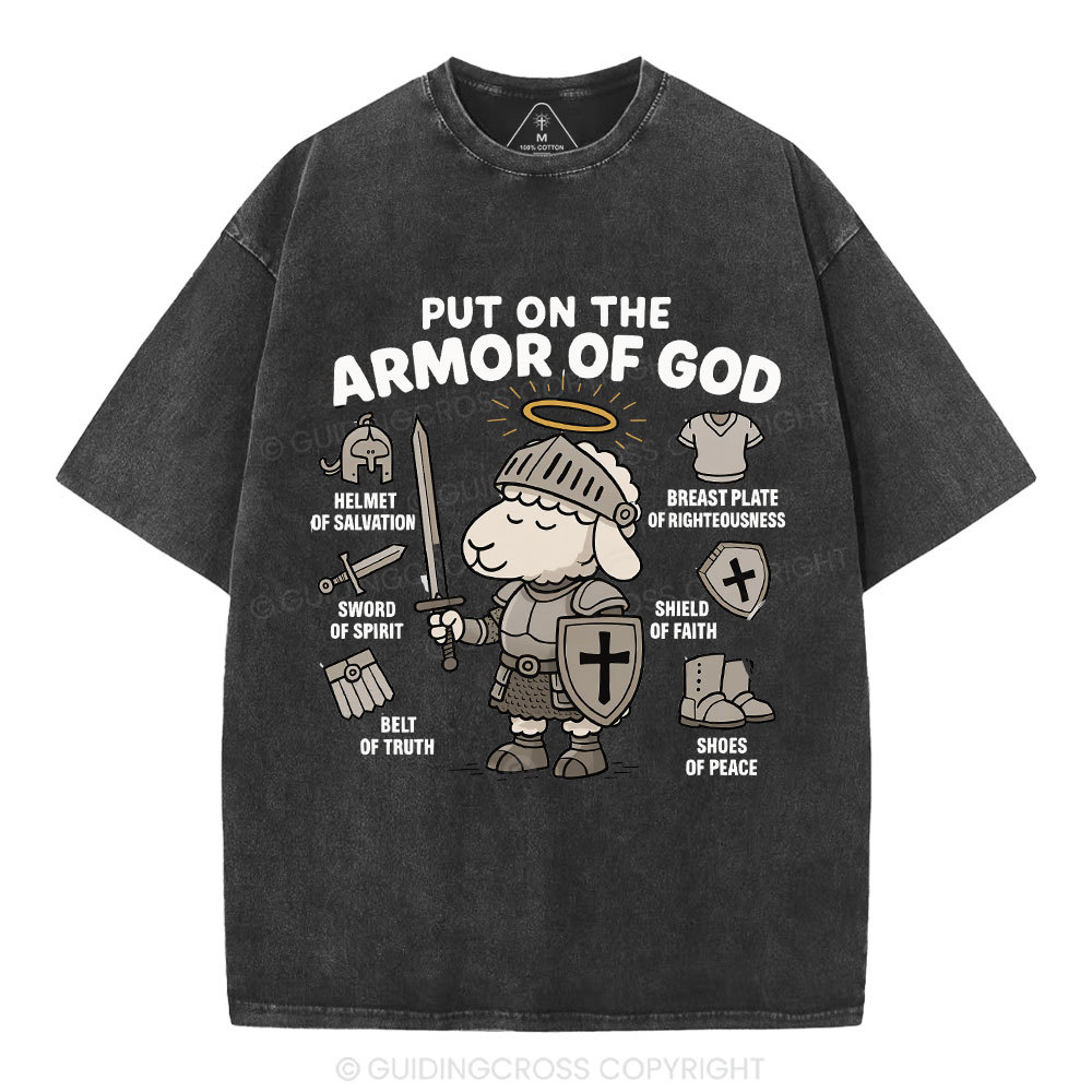 Put On The Armor Of God Christian Washed T-Shirt