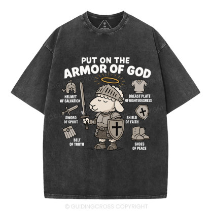Put On The Armor Of God Christian Washed T-Shirt