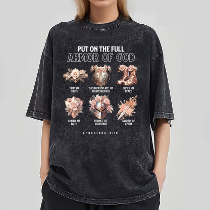Put On The Full Amor Of God Christian Washed T-Shirt
