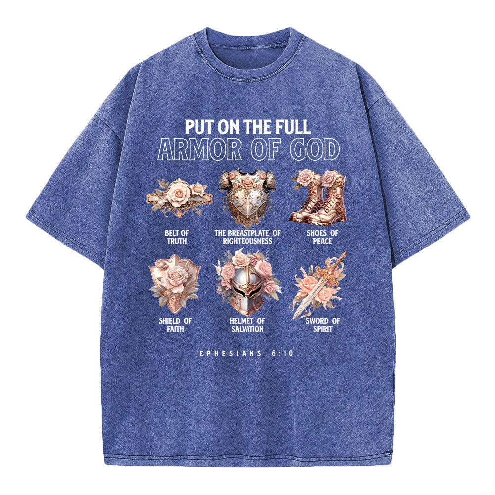 Put On The Full Amor Of God Christian Washed T-Shirt