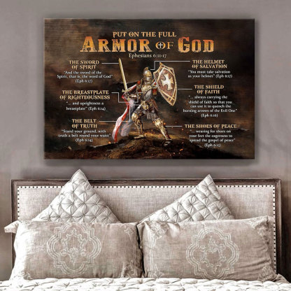 Put On The Full Armor Of God Christian Canvas Wall Art