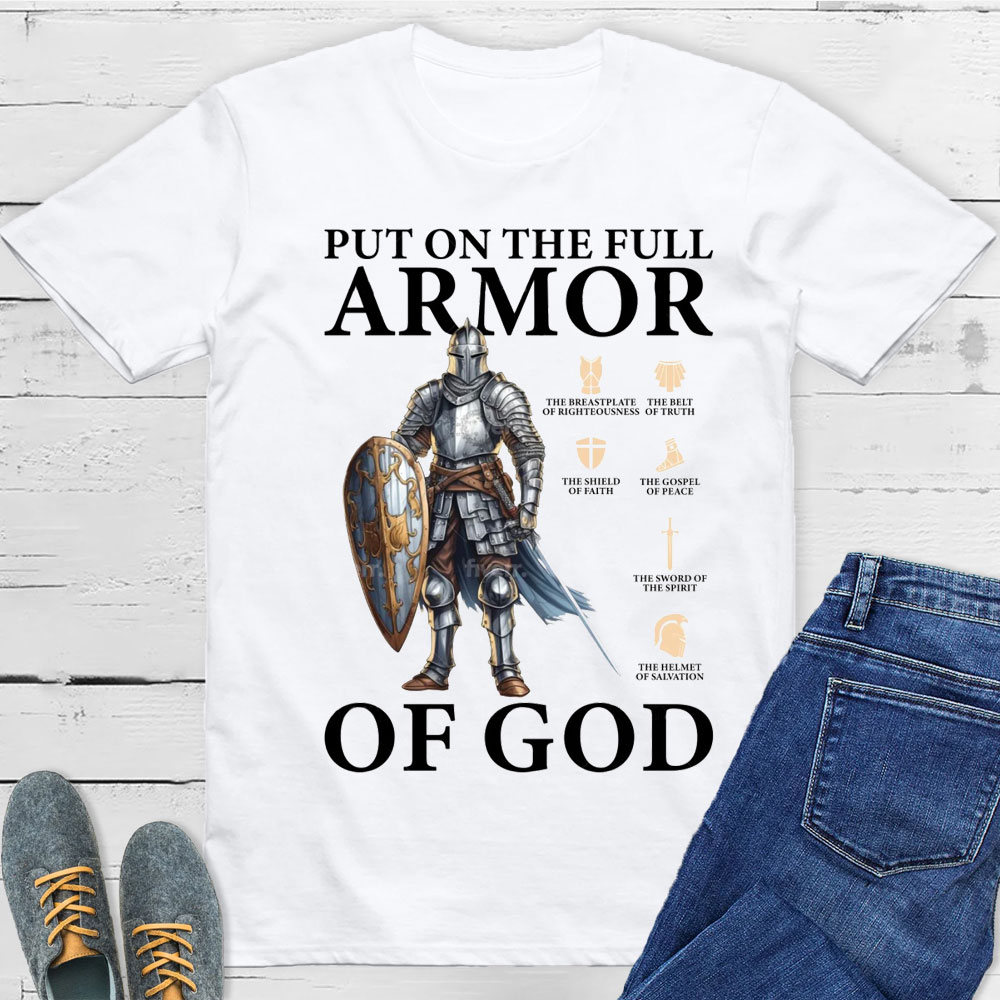 Put On The Full Armor Of God Christian T-Shirt Sale-GuidingCross