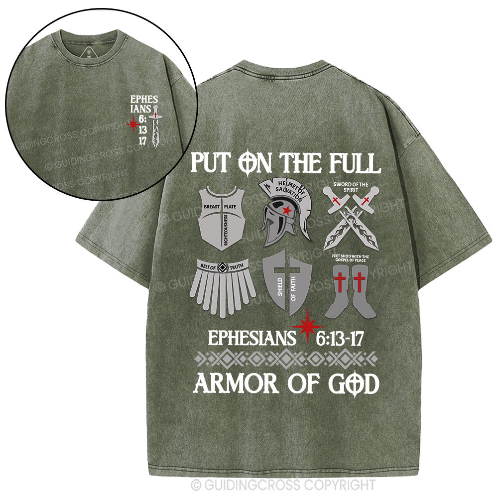 Put On The Full Armor Of God Christian Washed T-Shirt