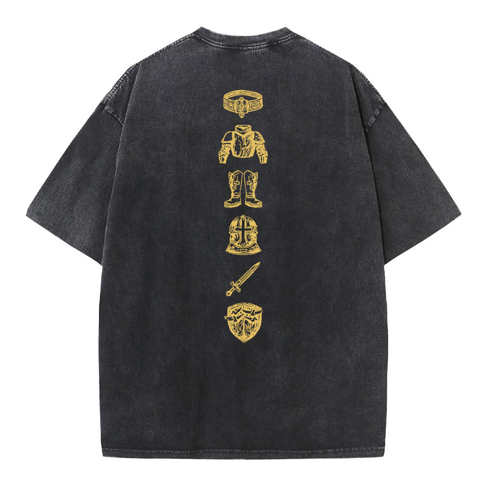 Put On The Full Armor Of God Christian Washed T-Shirt