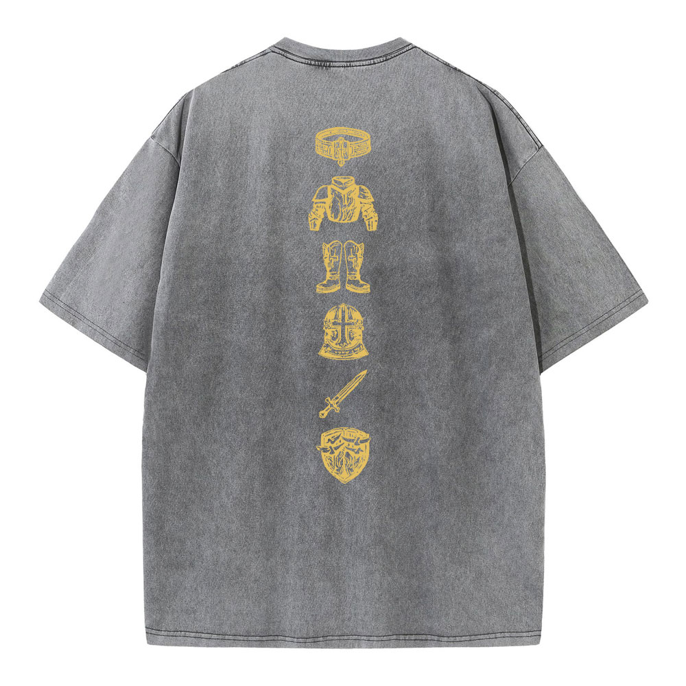 Put On The Full Armor Of God Christian Washed T-Shirt