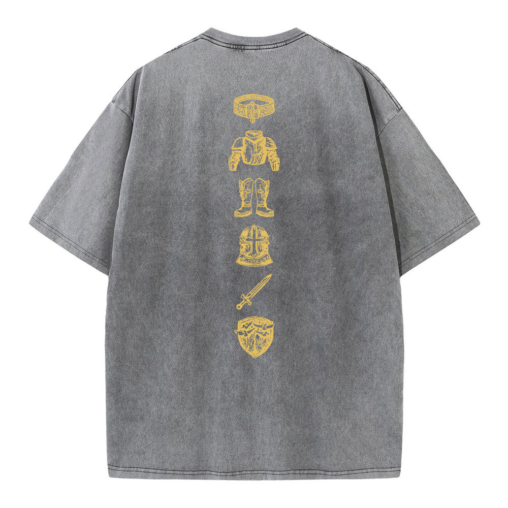 Put On The Full Armor Of God Christian Washed T-Shirt