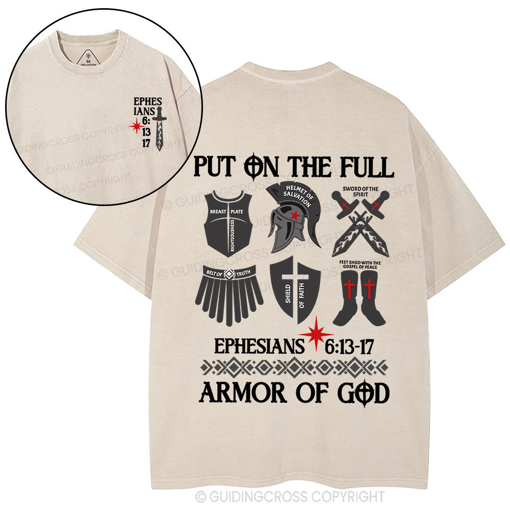 Put On The Full Armor Of God Christian Washed T-Shirt