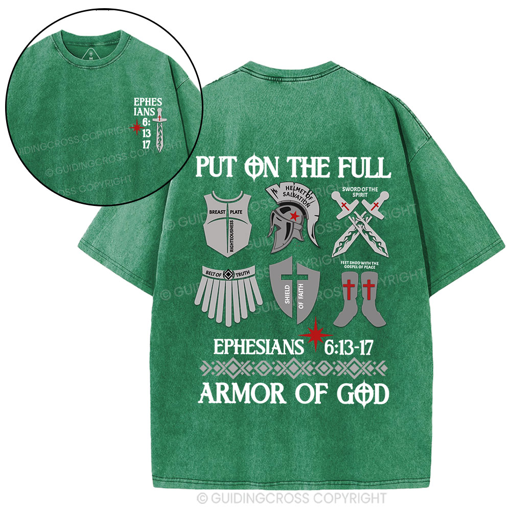 Put On The Full Armor Of God Christian Washed T-Shirt