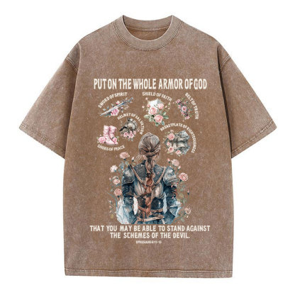 Put On The Whole Armor Of God Christian Washed T-Shirt