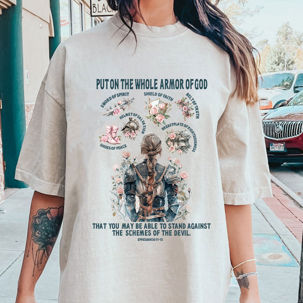 Put On The Whole Armor Of God Christian Washed T-Shirt