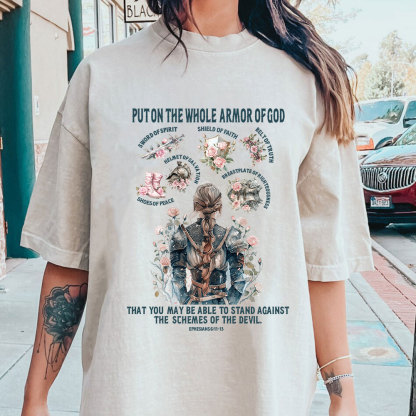 Put On The Whole Armor Of God Christian Washed T-Shirt