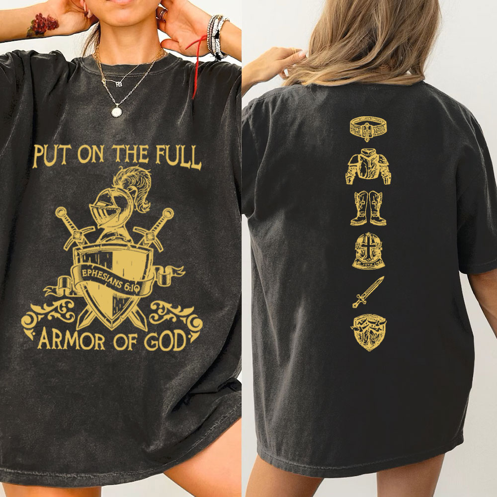 Put On The Full Armor Of God Christian Washed T-Shirt