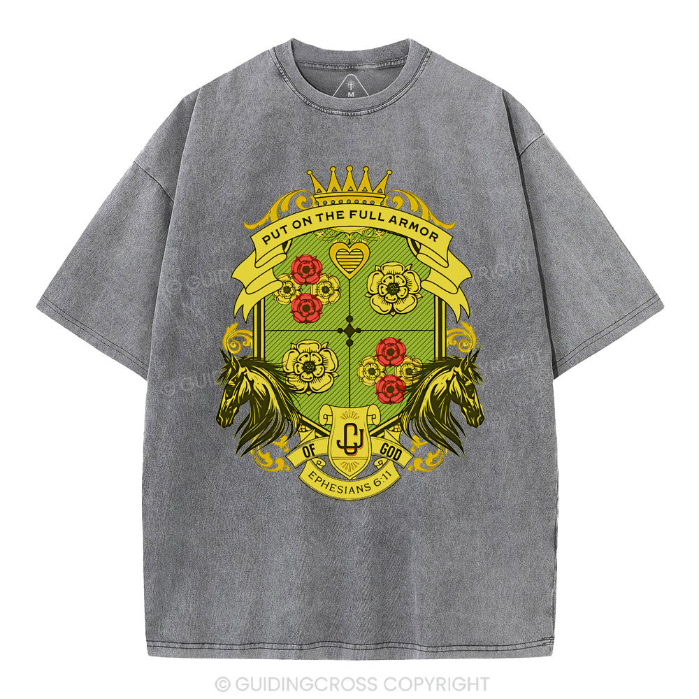 Put On The Full Armor Of God Christian Washed T-Shirt