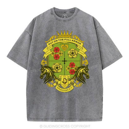 Put On The Full Armor Of God Christian Washed T-Shirt