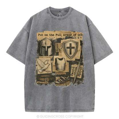 Put On The Full Armor Of God Christian Washed T-Shirt
