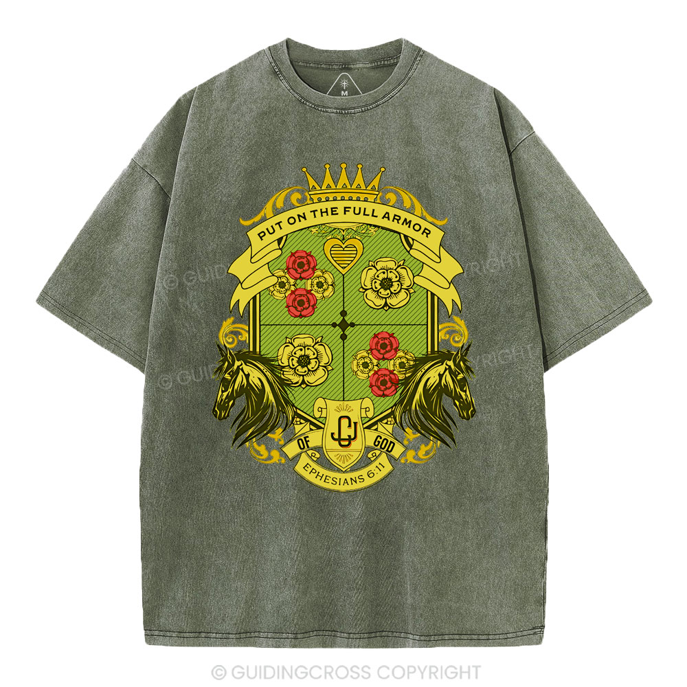 Put On The Full Armor Of God Christian Washed T-Shirt
