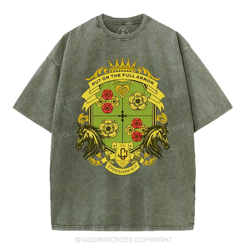 Put On The Full Armor Of God Christian Washed T-Shirt