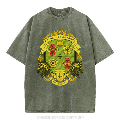Put On The Full Armor Of God Christian Washed T-Shirt